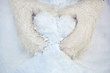 snow heart in mitten