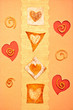 Card from textured paper with hearts