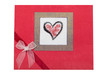Card from textured paper with hearts