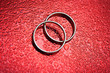 wedding rings on waterdrop background