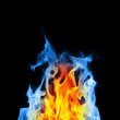 Fire on black background