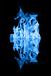 Blue fire reflection
