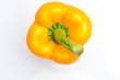 Macro shot of colorful bell peppers isolated on white Macro shot of colorful bell peppers isolated on white