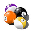 Vector illustration of pool balls