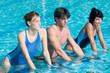 Water exercising with aquabike