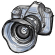 Sketch of a modern digital photo camera