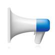 Vektor: Blue and White Retro Megaphone Blue and White Retro Megaphone