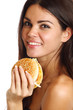 woman eat burger
