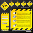 Industrial web template with label signs Industrial web template with label signs