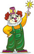 clown with magic wand clown with magic wand