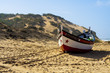 Barco na praia do Meco