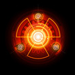 Vector: Glowing techno radioactivity sign Glowing techno radioactivity sign