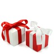 2 Geschenke rot weiß
