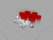 Red puzzle piece
