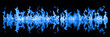 Long blue flames