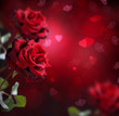 Valentine or Wedding Card. Roses and Hearts