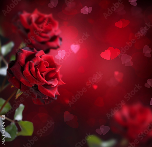 Photo: Valentine or Wedding Card. Roses and Hearts Valentine or Wedding Card. Roses and Hearts
