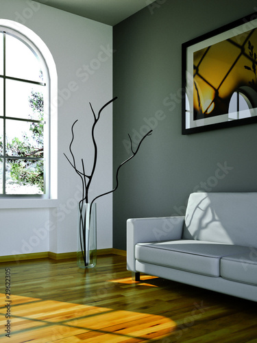 Illustration: Sofa Rendering Sonne grau Sofa Rendering Sonne grau