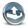 Dark Blue 3D Style Icon "Upload"