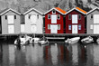boathouses in Smögen/sweden, color and b/w boathouses in Smögen/sweden, color and b/w