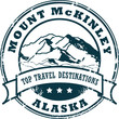Grunge rubber stamp with the Mount McKinley