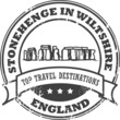 Grunge rubber stamp with the Stonehenge