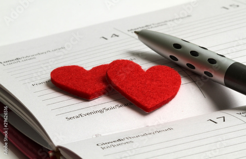 Photo: Pen, heart and notebook Pen, heart and notebook