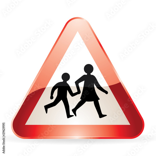 Vector: Panneau de signalisation "Attention Ecole" Panneau de signalisation "Attention Ecole"