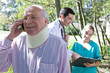 Old man on a phone