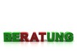 Schriftzug Beratung rot grün