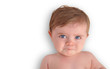 Sad Crying Baby on Whiet Background