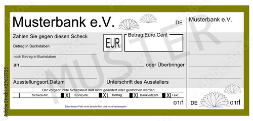 Vektor: Bank Vordruck Bank Vordruck