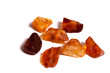 Amber pieces isolated on white