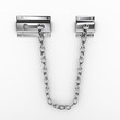 Door chain over white background