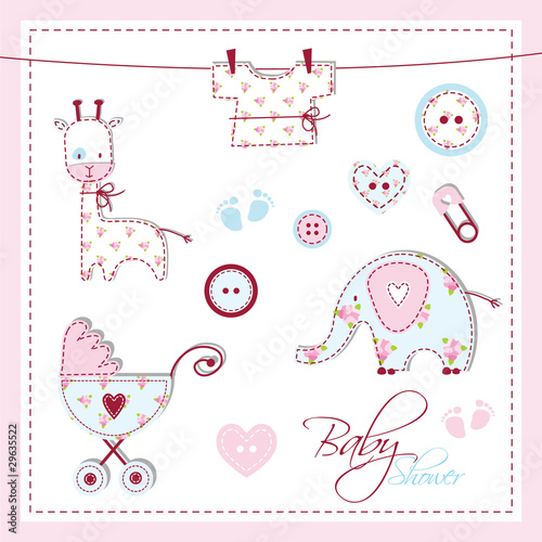 Vector: Baby shower design elements Baby shower design elements