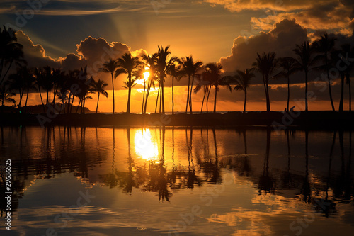 Photo: Sunset over Anaeho'omalu Beach Sunset over Anaeho'omalu Beach