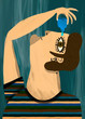 Illustration: Man puts on drops in the eyes Man puts on drops in the eyes