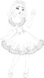 Vektor: Little girl with mirror sketch Little girl with mirror sketch