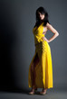 Beautiful lady in yellow dress