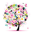 Summer floral tree for your design Summer floral tree for your design