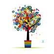 Funny digital tree in pot for your design