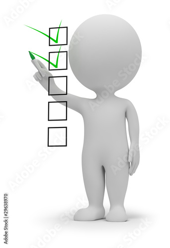 Illustration: 3d small people - checklist 3d small people - checklist