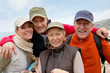 Portrait of happy group of hikers