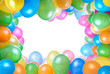 frame from color balloons isolated on white