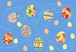 Easter eggs motley background. Vector illustration Easter eggs motley background. Vector illustration