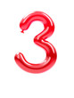 balloon number 3 red balloon number 3 red