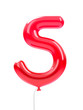 balloon number 5 red