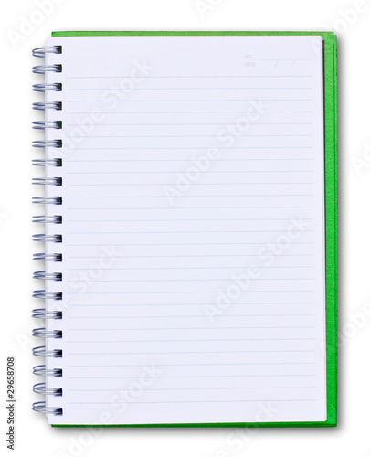 Photo: green notebook isolated green notebook isolated