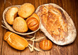 assortment of baked bread