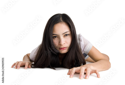 Photo: woman crawling on all fours woman crawling on all fours